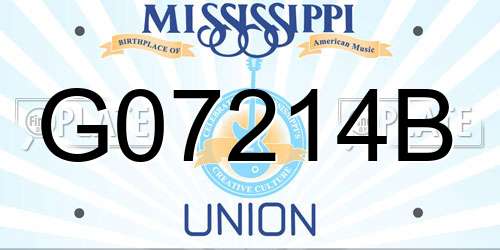 G07214B Mississippi License Plate