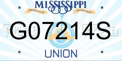 G07214S Mississippi License Plate