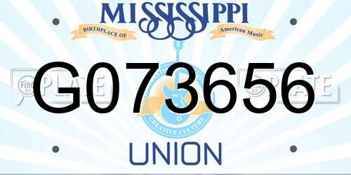 G073656 Mississippi License Plate
