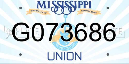 G073686 Mississippi License Plate
