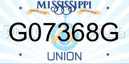 G07368G Mississippi License Plate