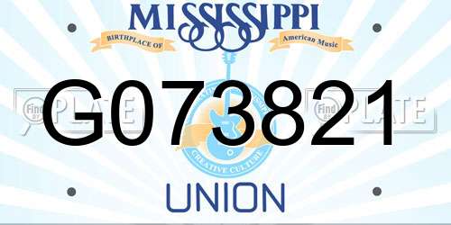 G073821 Mississippi License Plate