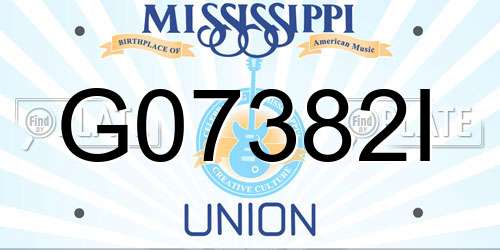 G07382I Mississippi License Plate