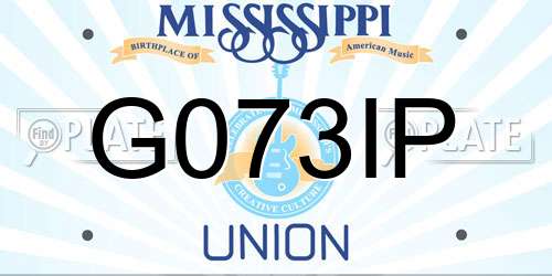 G073IP Mississippi License Plate