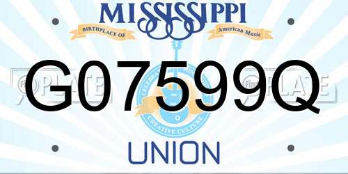 G07599Q Mississippi License Plate