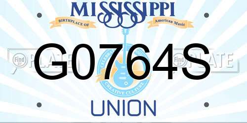 G0764S Mississippi License Plate