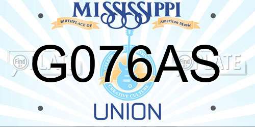 G076AS Mississippi License Plate