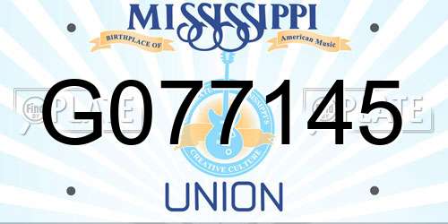 G077145 Mississippi License Plate