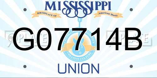 G07714B Mississippi License Plate