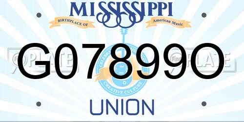 G07899O Mississippi License Plate