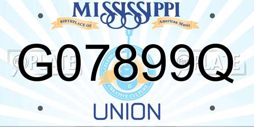 G07899Q Mississippi License Plate
