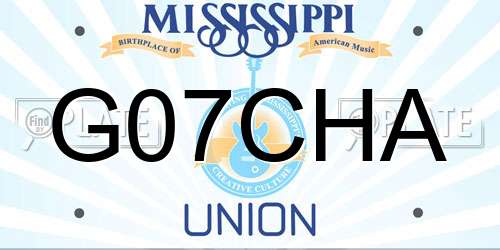 G07CHA Mississippi License Plate