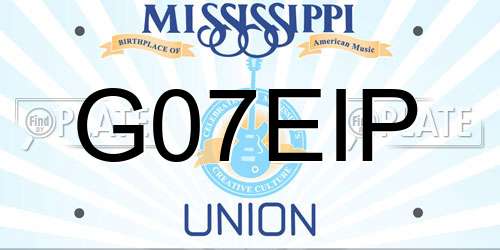 G07EIP Mississippi License Plate