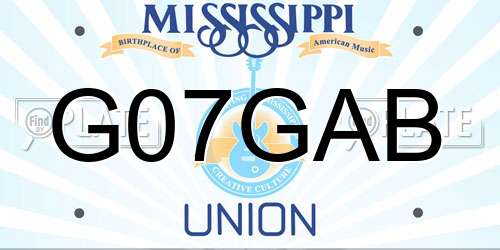 G07GAB Mississippi License Plate