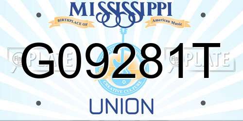 G09281T Mississippi License Plate
