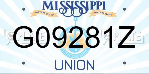 G09281Z Mississippi License Plate
