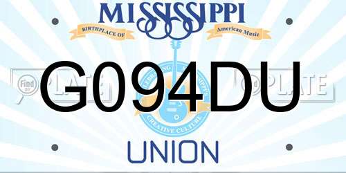 G094DU Mississippi License Plate