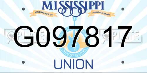 G097817 Mississippi License Plate