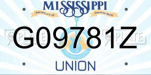 G09781Z Mississippi License Plate