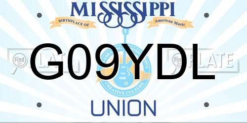 G09YDL Mississippi License Plate