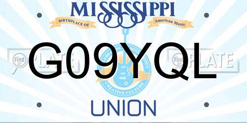 G09YQL Mississippi License Plate