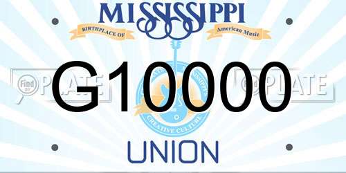 G10000 Mississippi License Plate