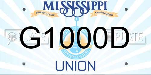 G1000D Mississippi License Plate