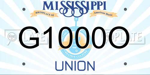 G1000O Mississippi License Plate
