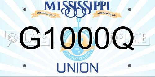 G1000Q Mississippi License Plate