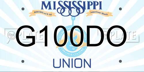 G100DO Mississippi License Plate
