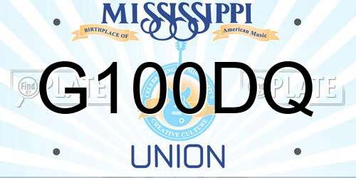 G100DQ Mississippi License Plate