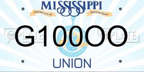 G100OO Mississippi License Plate
