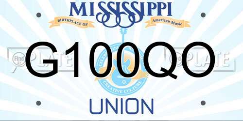 G100QO Mississippi License Plate