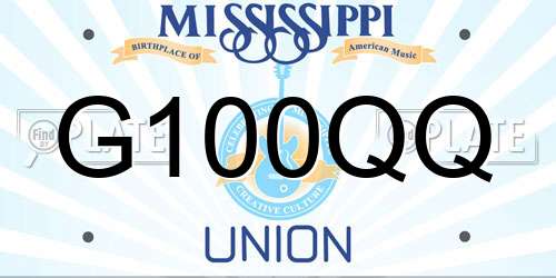 G100QQ Mississippi License Plate