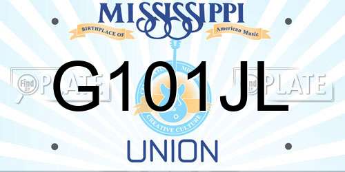 G101JL Mississippi License Plate