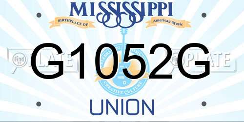 G1052G Mississippi License Plate