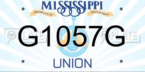 G1057G Mississippi License Plate