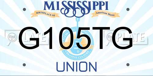G105TG Mississippi License Plate