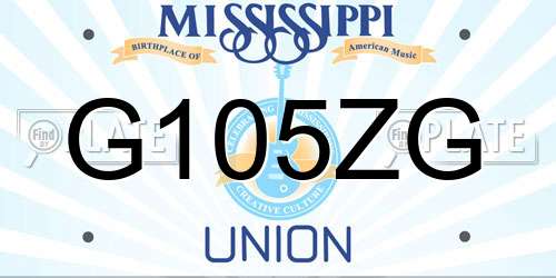 G105ZG Mississippi License Plate