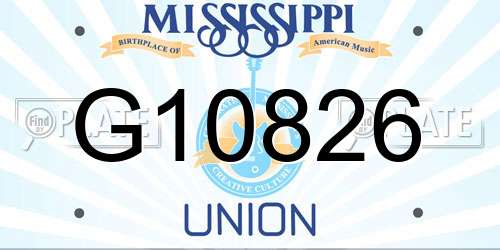 G10826 Mississippi License Plate