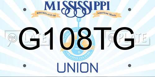 G108TG Mississippi License Plate