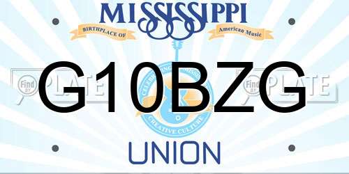 G10BZG Mississippi License Plate