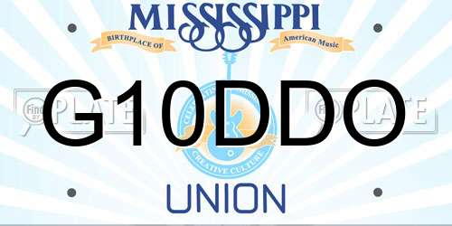 G10DDO Mississippi License Plate