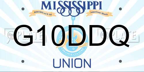 G10DDQ Mississippi License Plate