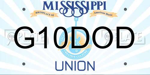 G10DOD Mississippi License Plate