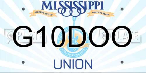 G10DOO Mississippi License Plate