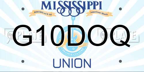 G10DOQ Mississippi License Plate