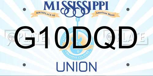 G10DQD Mississippi License Plate
