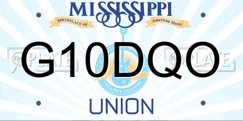 G10DQO Mississippi License Plate