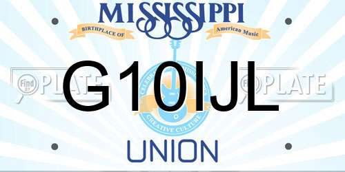G10IJL Mississippi License Plate